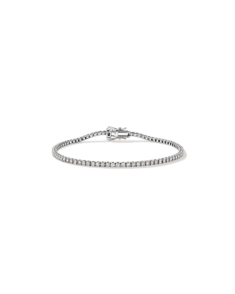 1.64 Carat TW Diamond Tennis Bracelet in 10kt White Gold