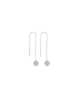 Boucles d'oreilles longues grappe rondes de 0,33 carat TW en diamant en or blanc 10kt