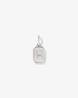 Letter Z Mother of Pearl Initial Pendant in Sterling Silver