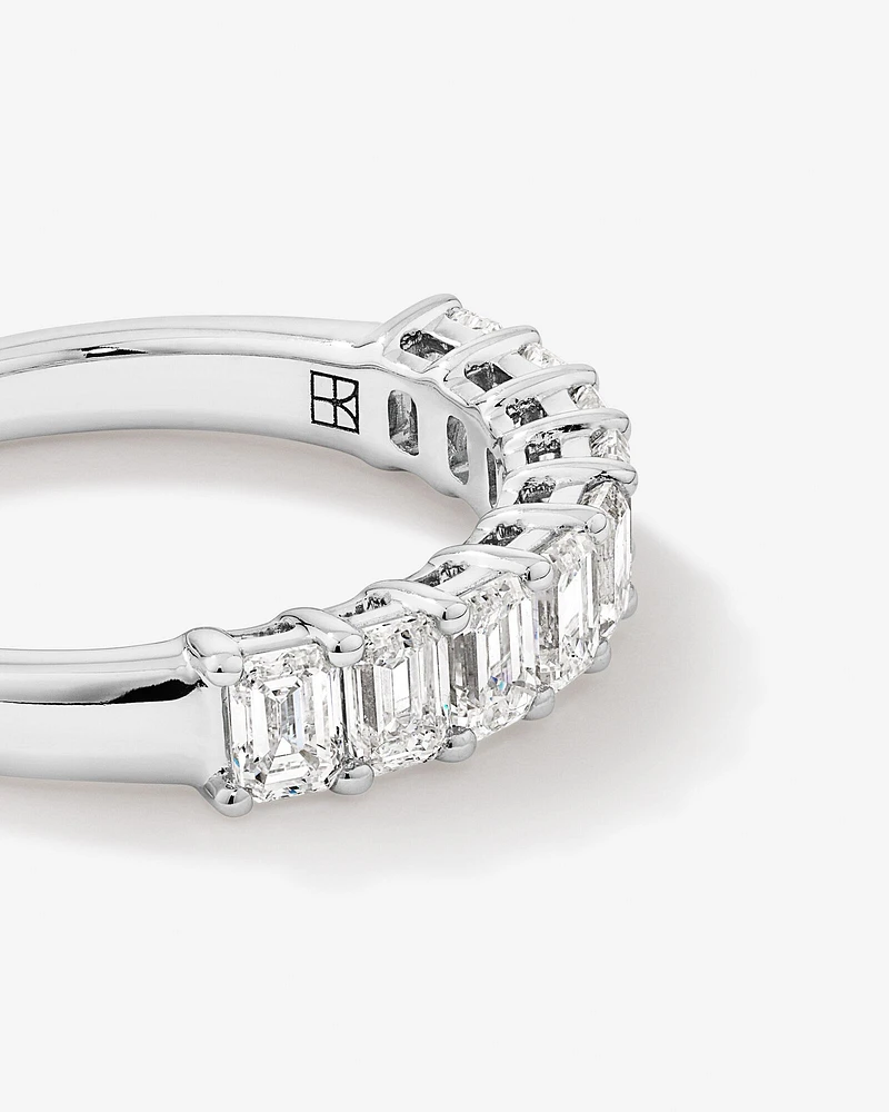 1.17 Carat TW Emerald Cut Laboratory-Grown Diamond Wedding Band in 14kt White Gold