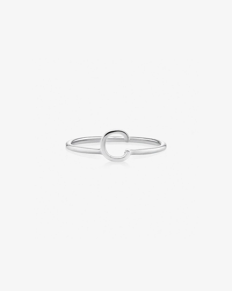 C Initial Ring in Sterling Silver