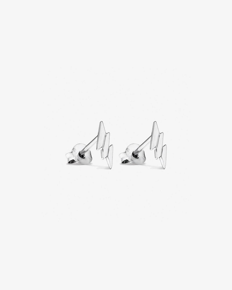 Lightning Bolt Stud Earrings in Sterling Silver