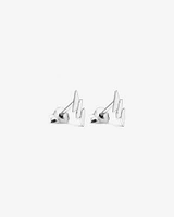 Lightning Bolt Stud Earrings in Sterling Silver