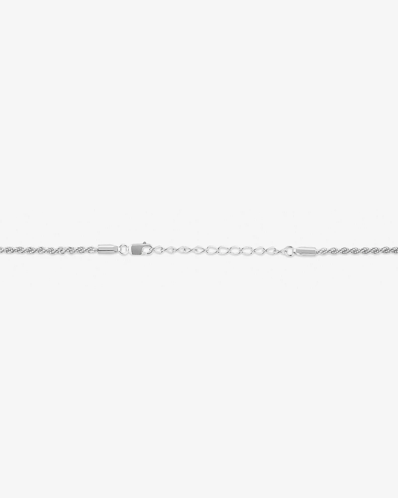 50cm (20") 2mm-2.5mm Width Rope Chain in Sterling Silver