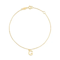 19cm (7.5") C Initial Bracelet in 10kt Yellow Gold