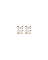 1.00 Carat TW Radiant Cut Solitaire Laboratory-Grown Diamond Stud Earrings in 10kt Yellow Gold