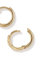 Boucles d'Oreilles Huggie Hoop Diamantées 9mm en Or Jaune 10kt