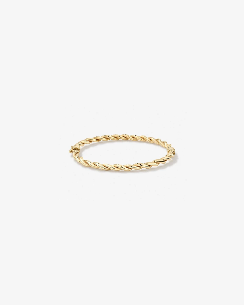 Croissant Twist 60cm Hollow Bangle in 10kt Yellow Gold