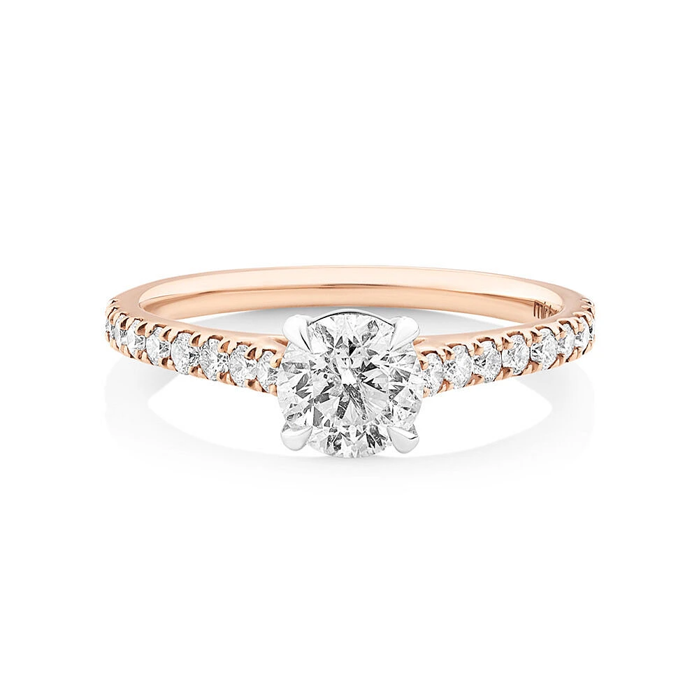 Bague de fiançailles en or blanc 14 K avec diamants totalisant 1,25 ct