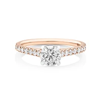 Bague de fiançailles en or blanc 14 K avec diamants totalisant 1,25 ct