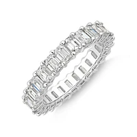 3.50 Carat TW Emerald Cut Laboratory-Grown Diamond Eternity Ring in 14kt White Gold