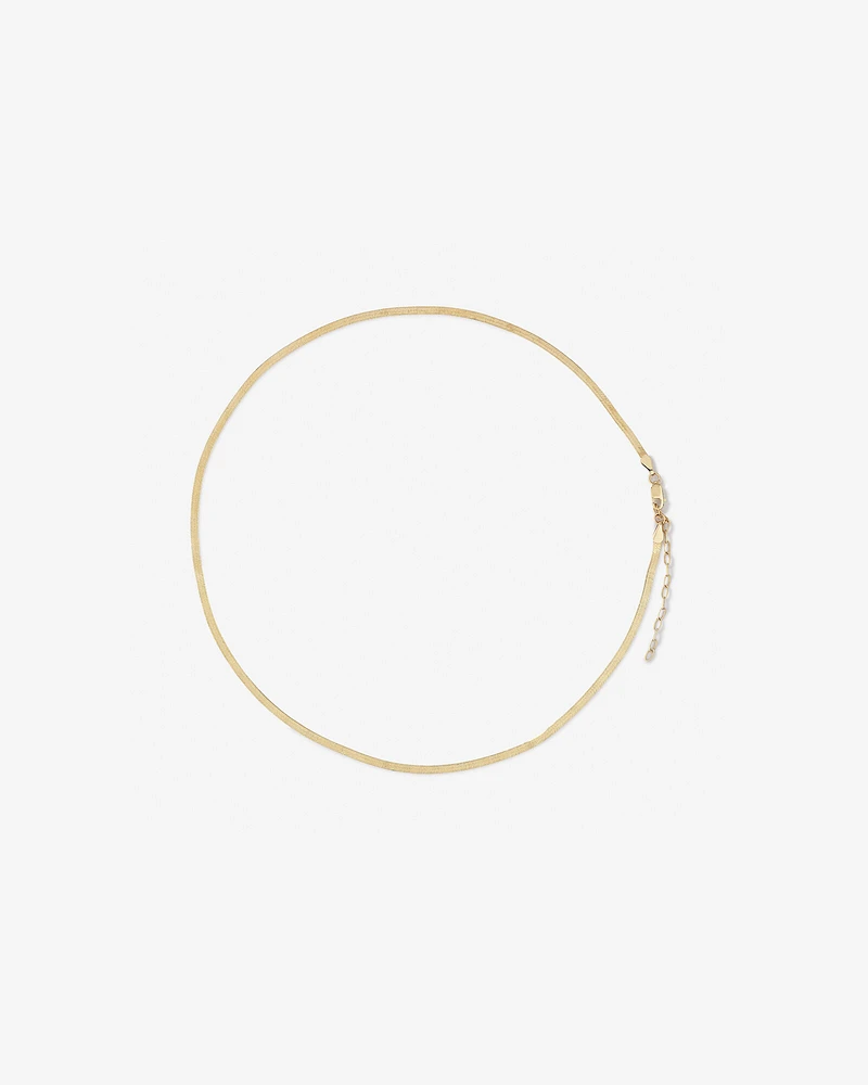 45cm (18”) 2mm-2.5mm Width Herringbone Chain in 10kt Yellow Gold