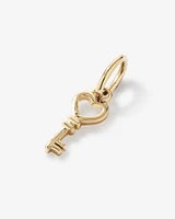 Love Heart Key Pendant in 10kt Yellow Gold