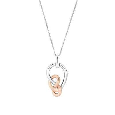 Small Knots Pendant in Sterling Silver & 10kt Rose Gold