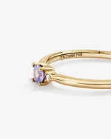 3 Stone Ring with Tanzanite & Diamonds in 10kt Yellow Gold