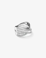 1.50 Carat TW Diamond Crossover Ring in 14kt White Gold