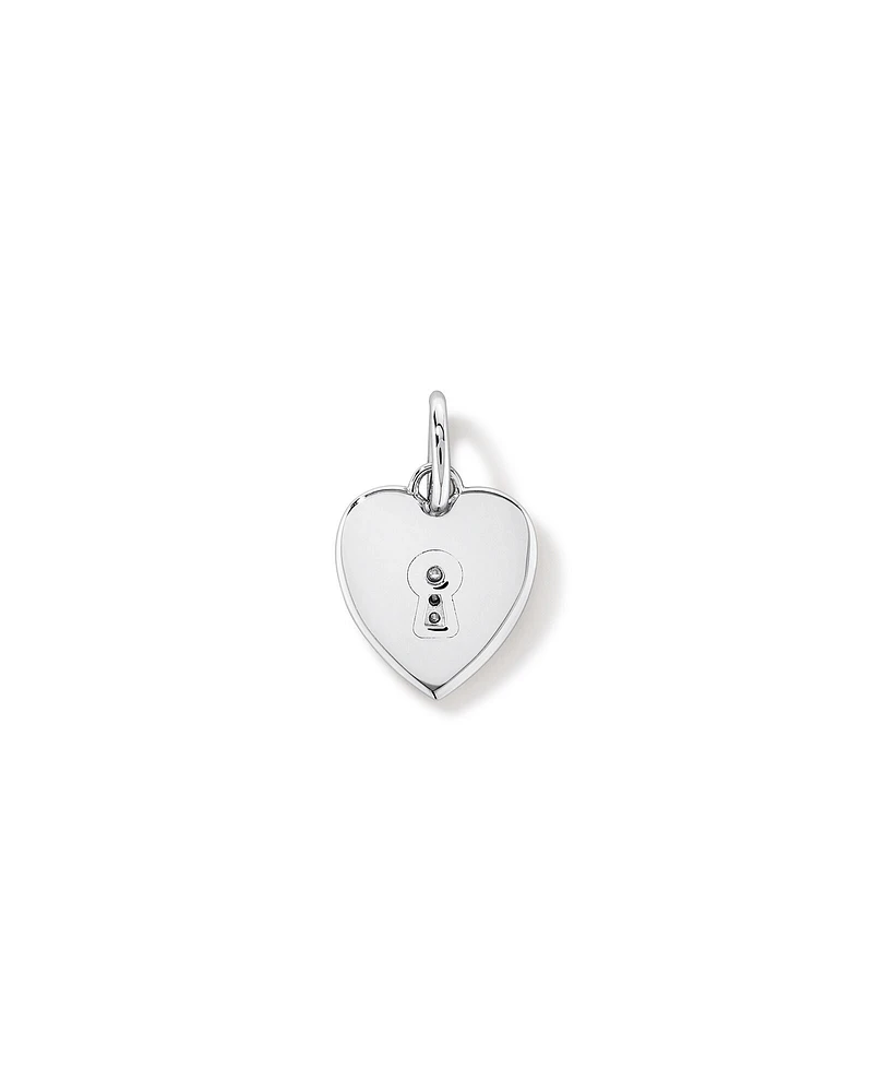 Diamond Accent Love Heart Lock Pendant in Sterling Silver