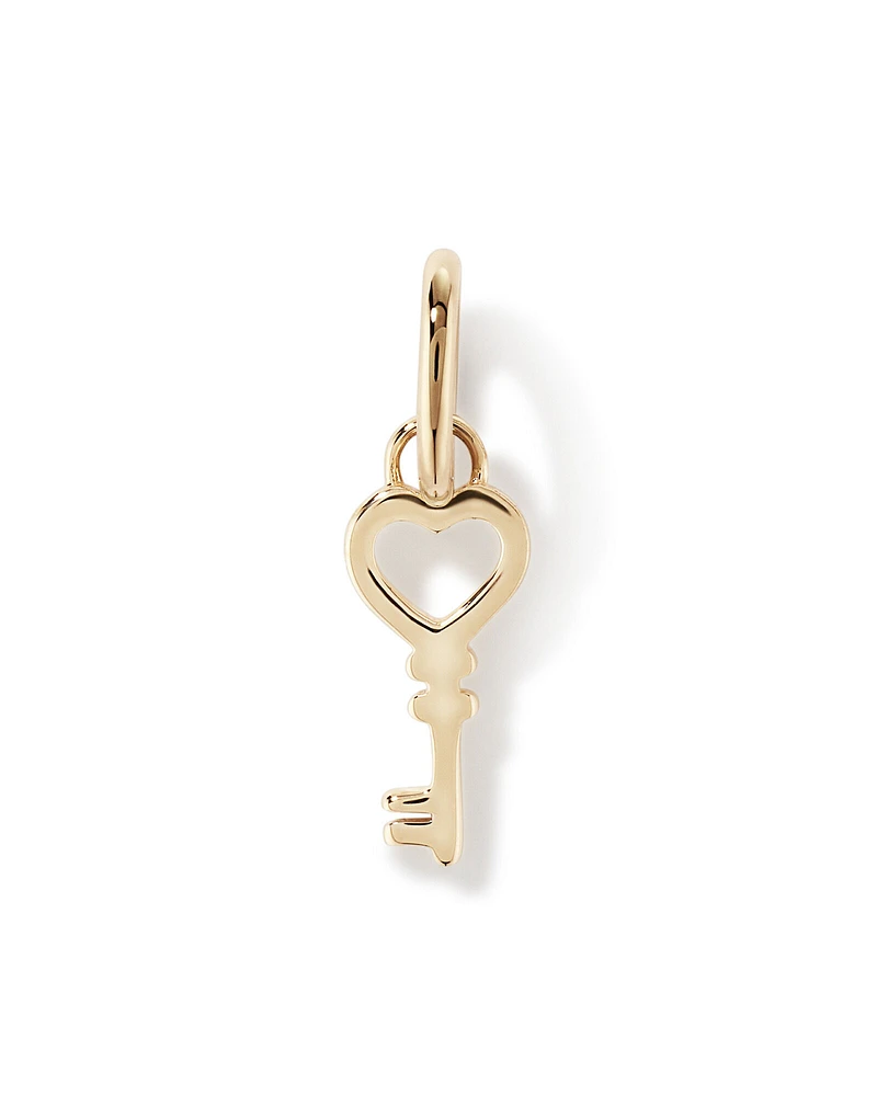 Love Heart Key Pendant in 10kt Yellow Gold