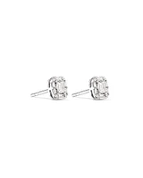 0.31 Carat TW Multistone Emerald Cut Diamond Stud Earrings in 10kt White Gold