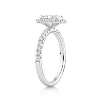 1.78 Carat TW Laboratory-Grown Diamond Oval Halo Ring in 14kt White Gold