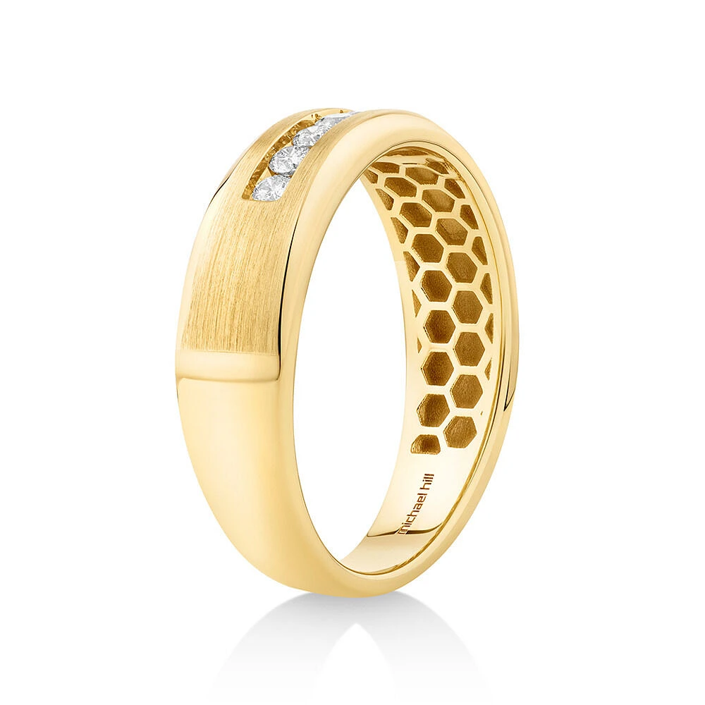 Bague pour homme avec 0,35 carat TW de diamants en or jaune 10kt