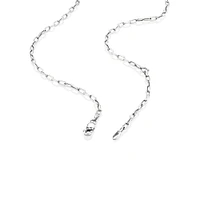 2mm Wide Hollow Paperclip Chain in 10kt White Gold