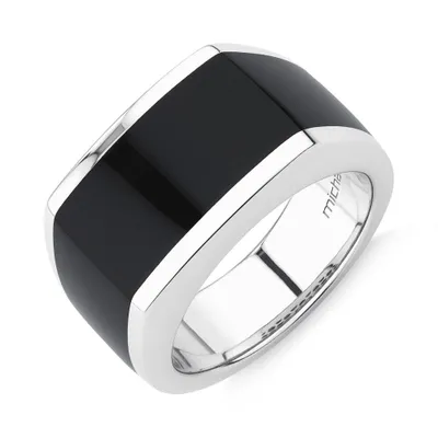 Men's Ring with Black Onyx Sterling Silver