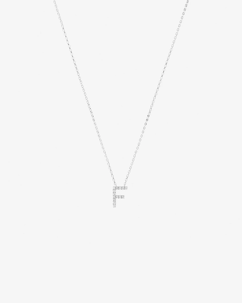 A' Initial necklace with 0.10 Carat TW of Diamonds in 10kt White Gold