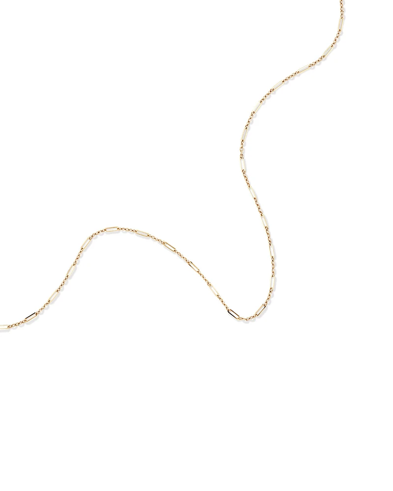 1.6mm Wide Paperclip 3 and 1 Chain in 10kt Yellow Gold