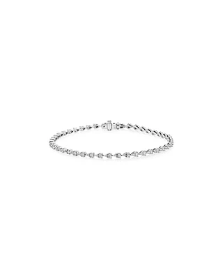 1.52 Carat TW Diamond Tennis Bracelet in 10kt White Gold