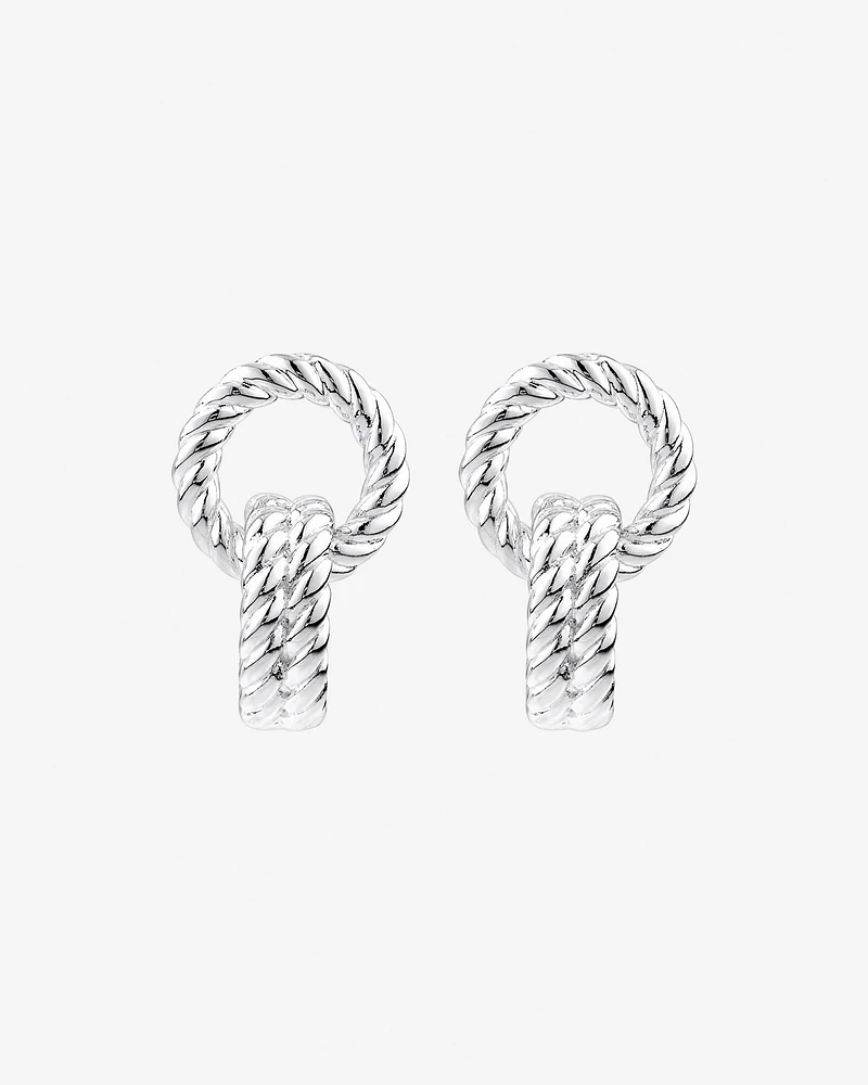 Rope Textured Earrings in Sterling Silver