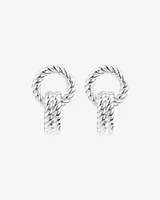 Rope Textured Earrings in Sterling Silver
