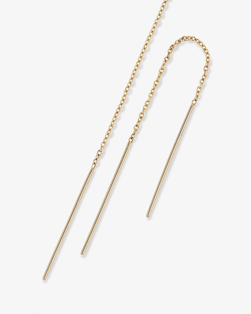 93mm Bar Threader Earrings in 10kt Yellow Gold