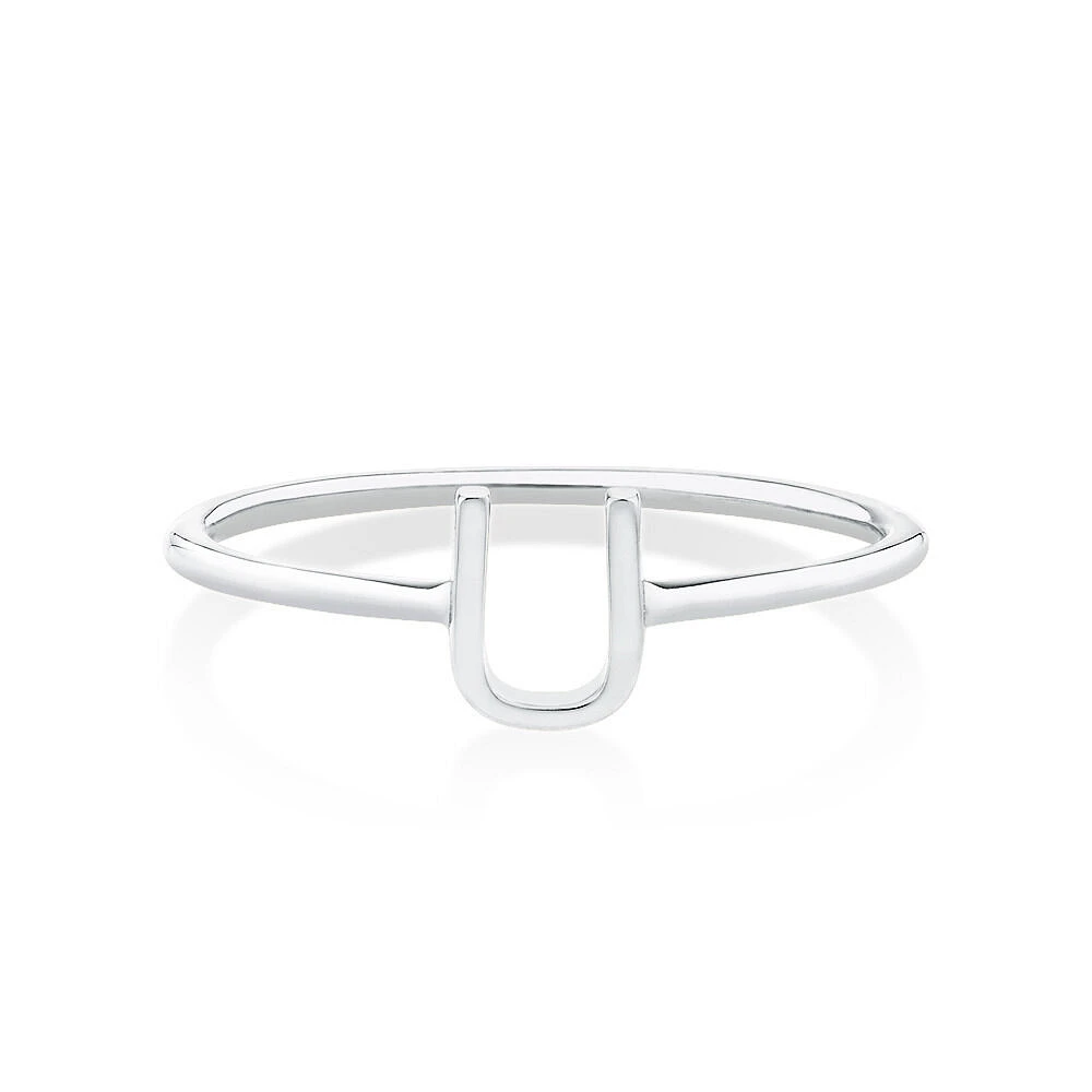 C Initial Ring in Sterling Silver