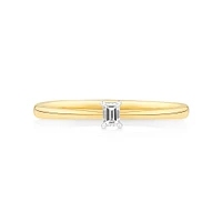 Emerald Cut Diamond Solitaire Promise Ring in 10kt Yellow and White Gold