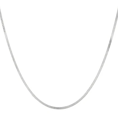 2.3mm Wide Herringbone Snake Chain Necklace in 10kt White Gold