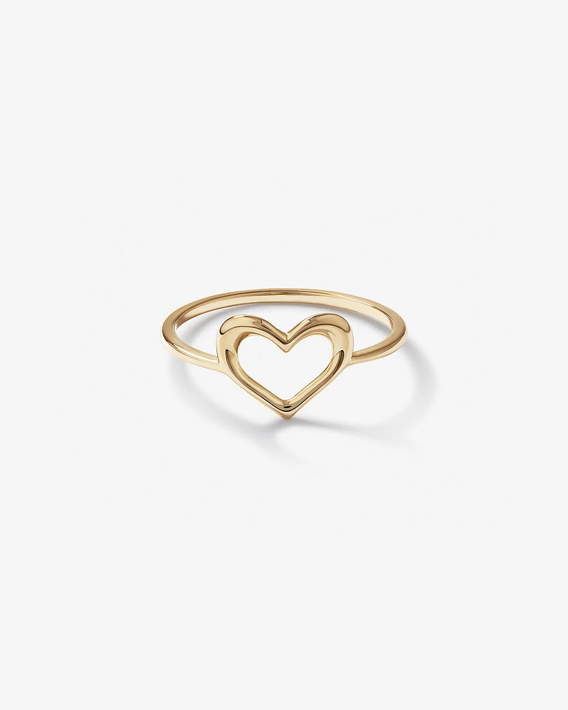 Open Heart Ring in 10kt Yellow Gold