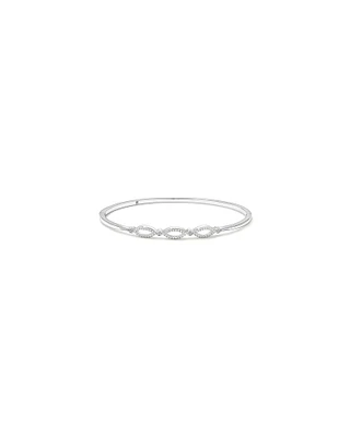 Triple Open Marquise Cubic Zirconia Bangle in Sterling Silver