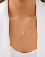 "K" Initial Necklace with 0.10 Carat TW of Diamonds in 10kt Yellow Gold