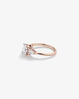 1.65 Carat TW Three Stone Oval and Pear Shaped Laboratory-Grown Diamond Engagement Ring in 14kt White Gold