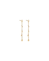 Pear Station Drop Earrings in 10kt Yellow Gold