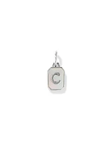 Letter Z Mother of Pearl Initial Pendant in Sterling Silver