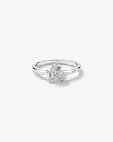 Cubic Zirconia Knot Split Band Ring in Sterling Silver