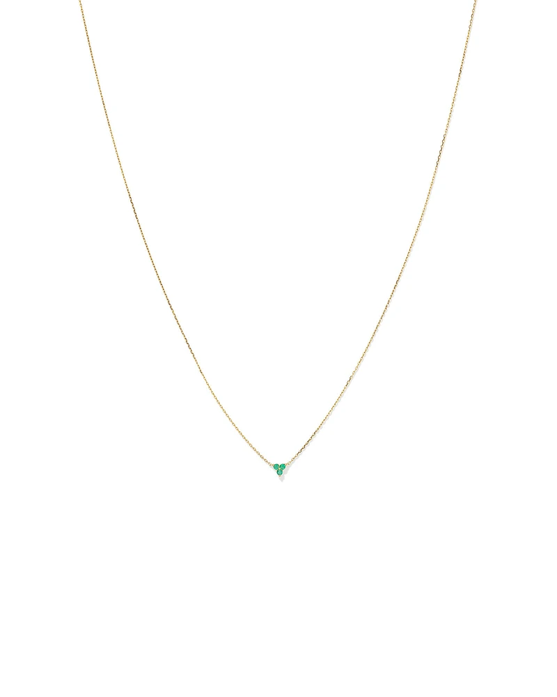 Emerald Trio Necklace in 10kt Yellow Gold