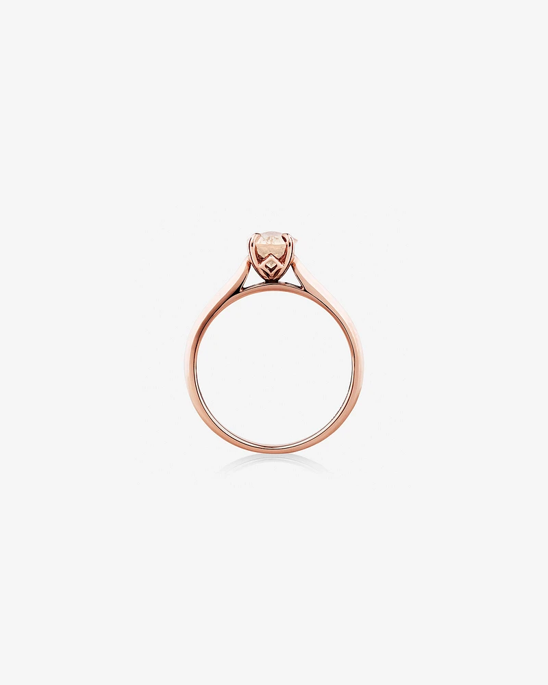 Solitaire Ring with Morganite in 10kt Rose Gold