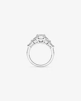 2.86 Carat TW Radiant Cut Laboratory-Grown Diamond Fancy Cut Side Stone Engagement Ring in 14kt White Gold