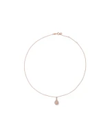 Pear Cut Morganite Gemstone and 0.25 Carat TW Diamond Halo Pendant Necklace in 10kt Rose Gold