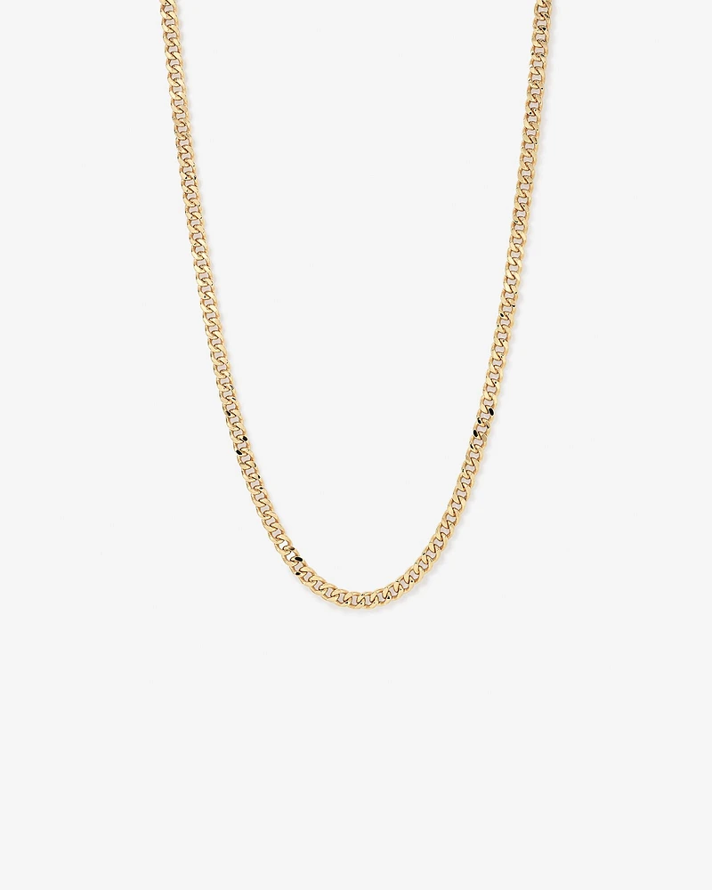 55cm (22") 6.8mm Width Semi Solid Diamond Cut Curb Chain in 10kt Yellow Gold