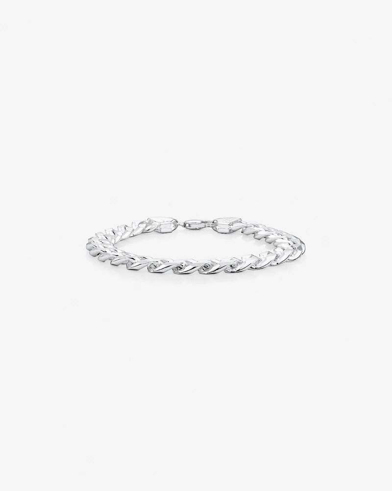 23cm (9.5") 10.9mm Width Men's Curb Bracelet in Sterling Silver