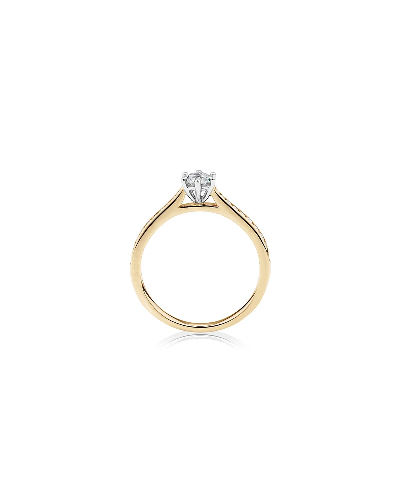 Bague avec 0,48 Carat TW de Diamants en Or Jaune & Blanc 14kt